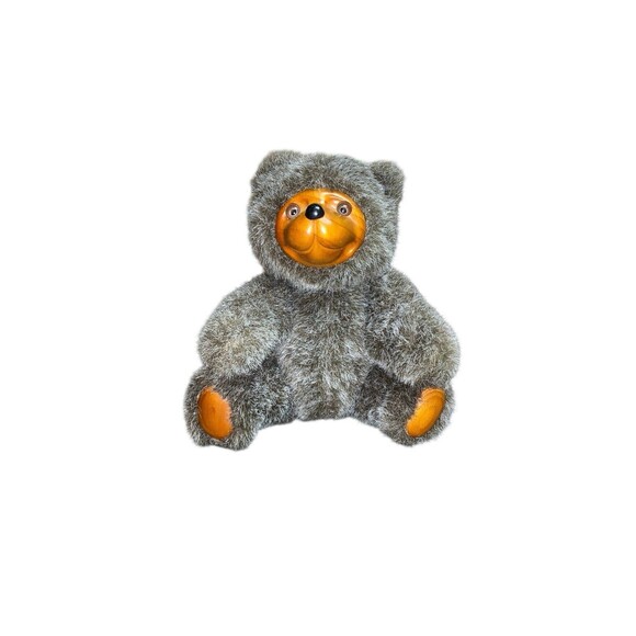 Vintage Robert Raikes Teddy Bear Jamie 5453 Wood Face Feet Applause 1985 - Picture 1 of 2